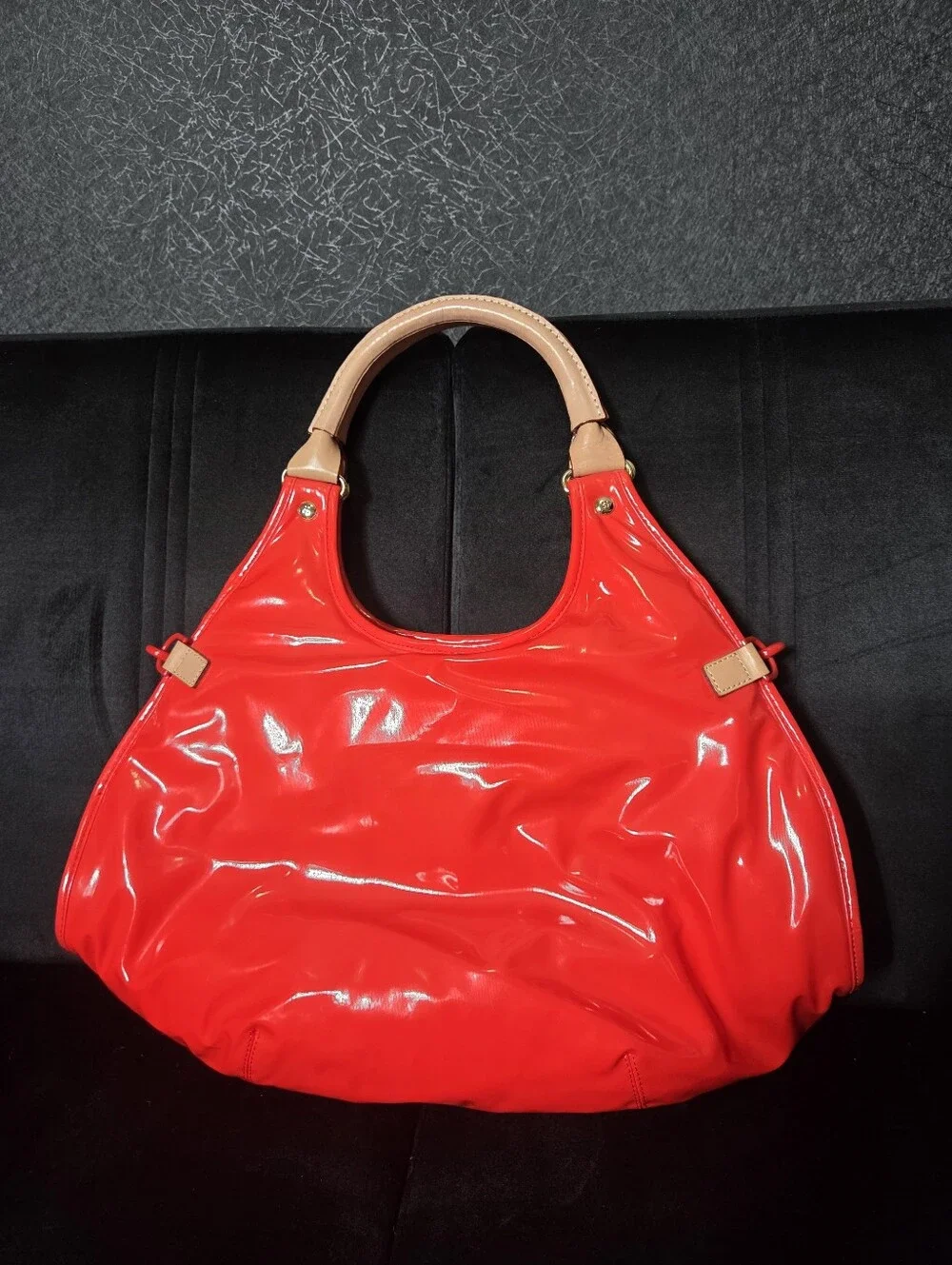 Kate Spade Red Patet Leather Hobo Bag